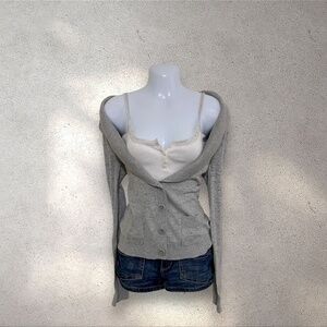 Mossimo Supply Co. Light Grey Button Up Cardigan